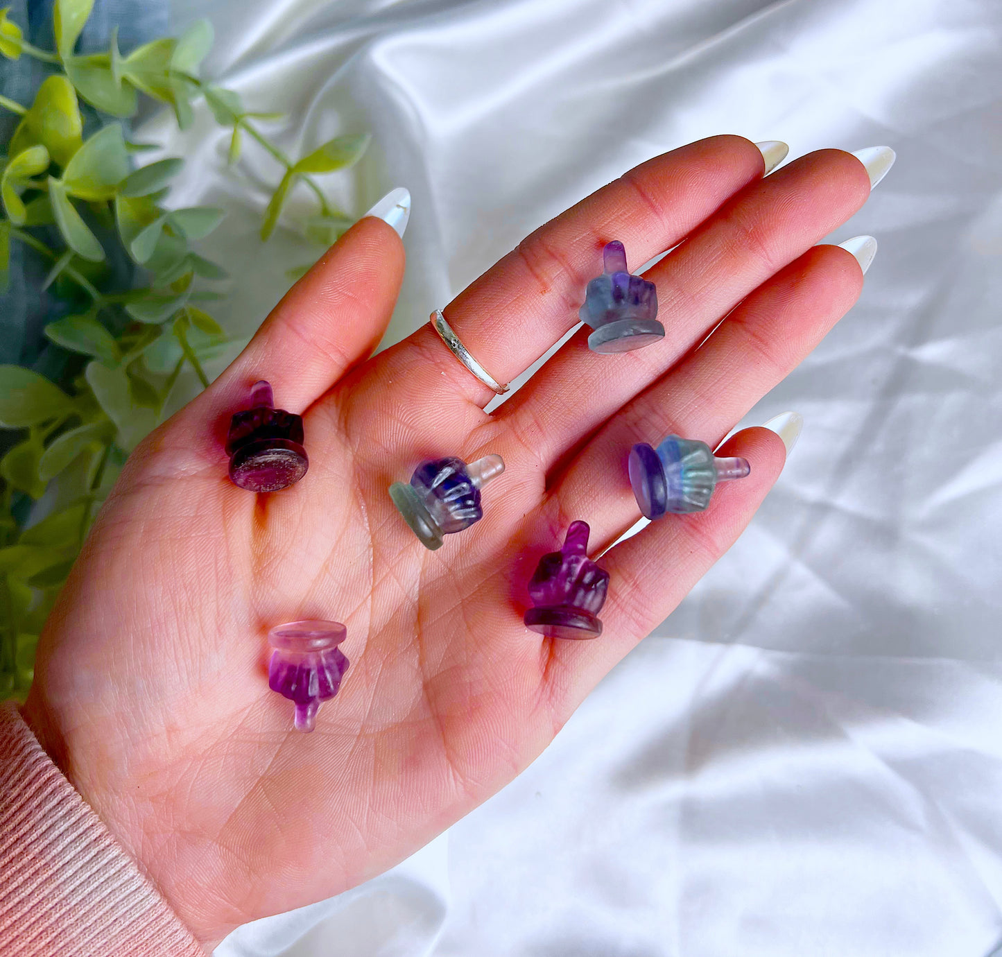 Mini Fluorite Middle Fingers