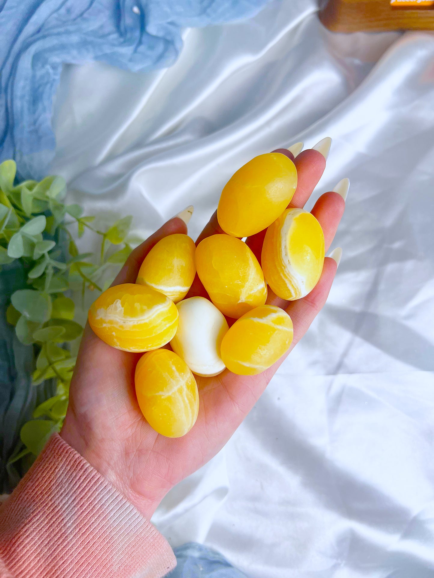 Orange Calcite Tumbles
