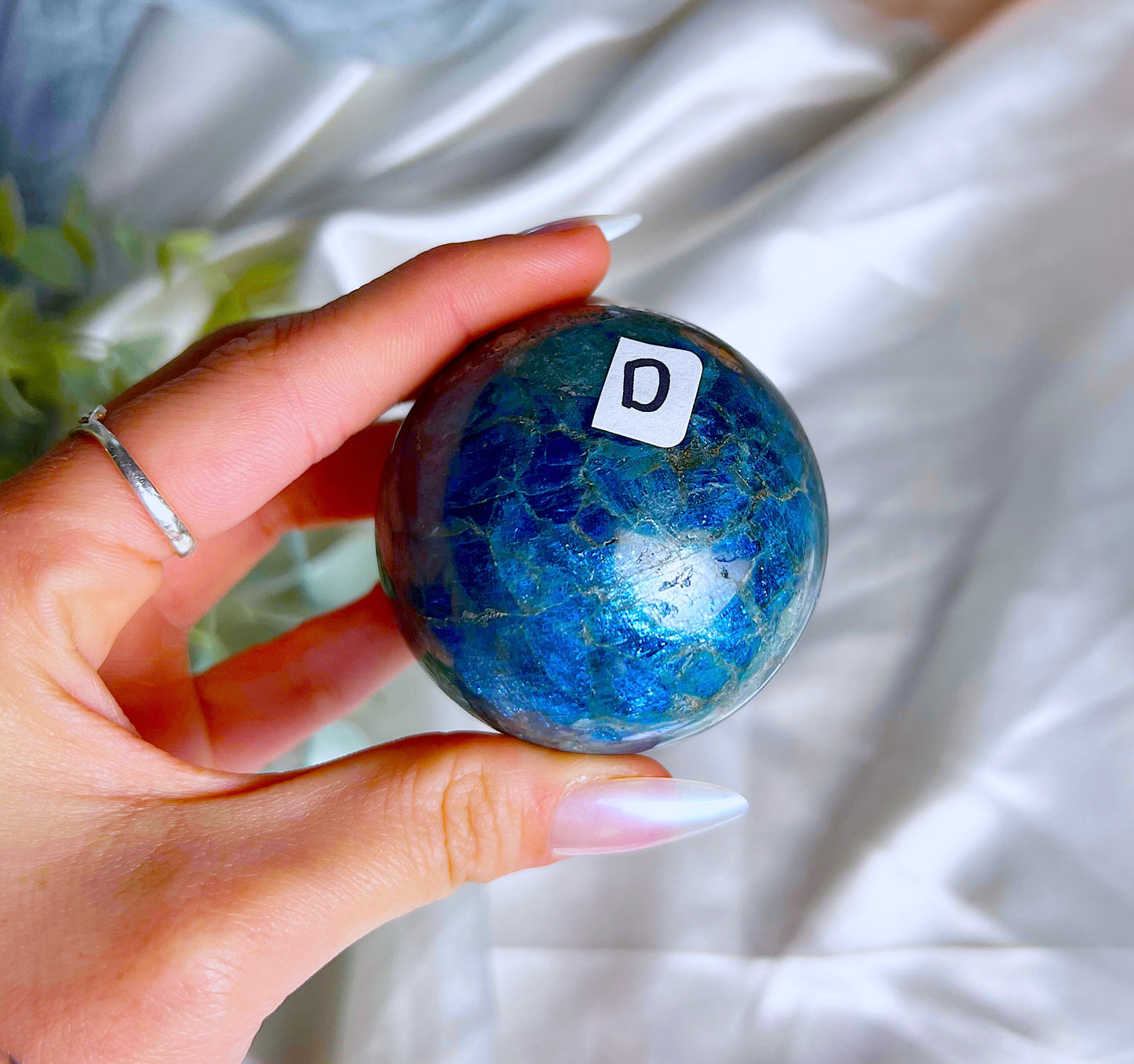 Blue Apatite Sphere D