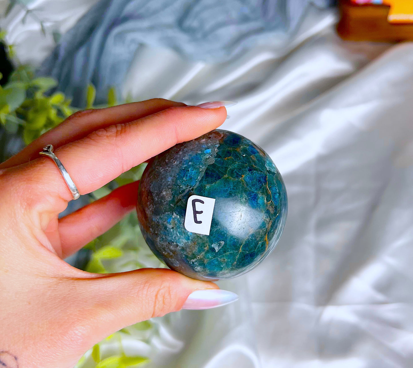 Blue Apatite Sphere E