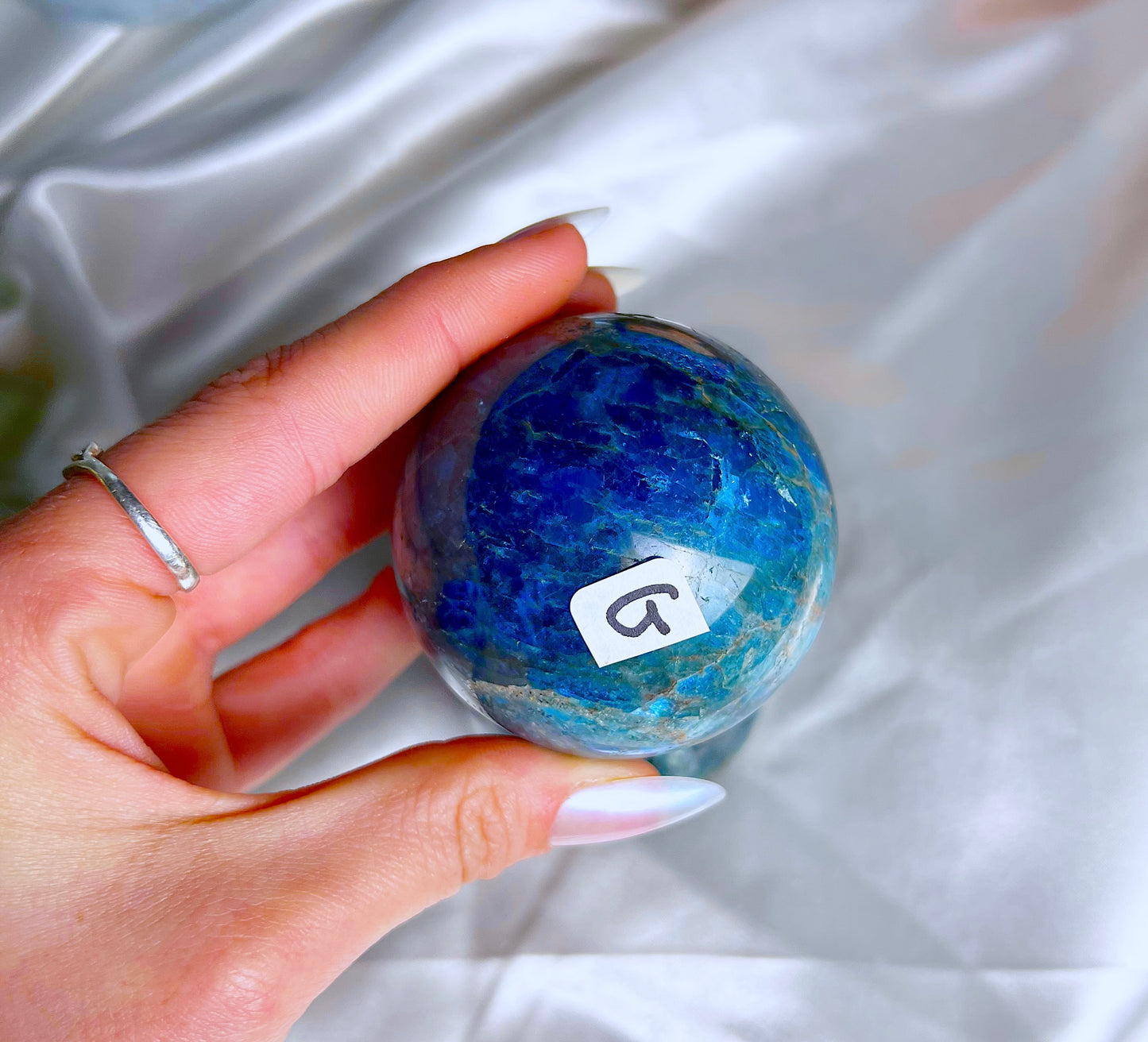 Blue Apatite Sphere G
