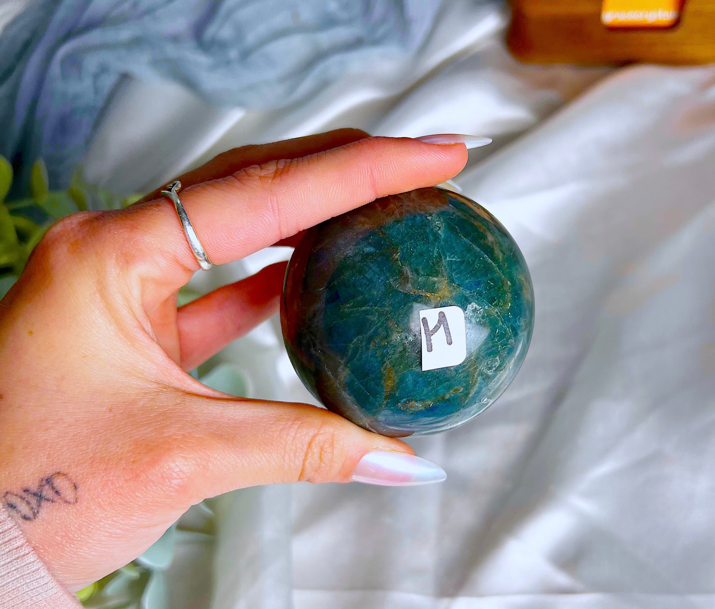 Blue Apatite Sphere H