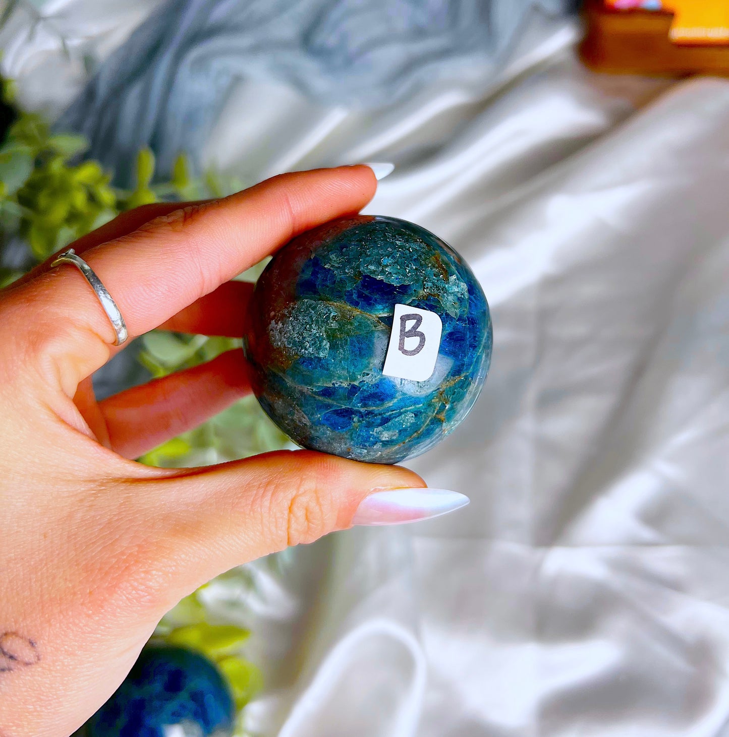 Blue Apatite Sphere B