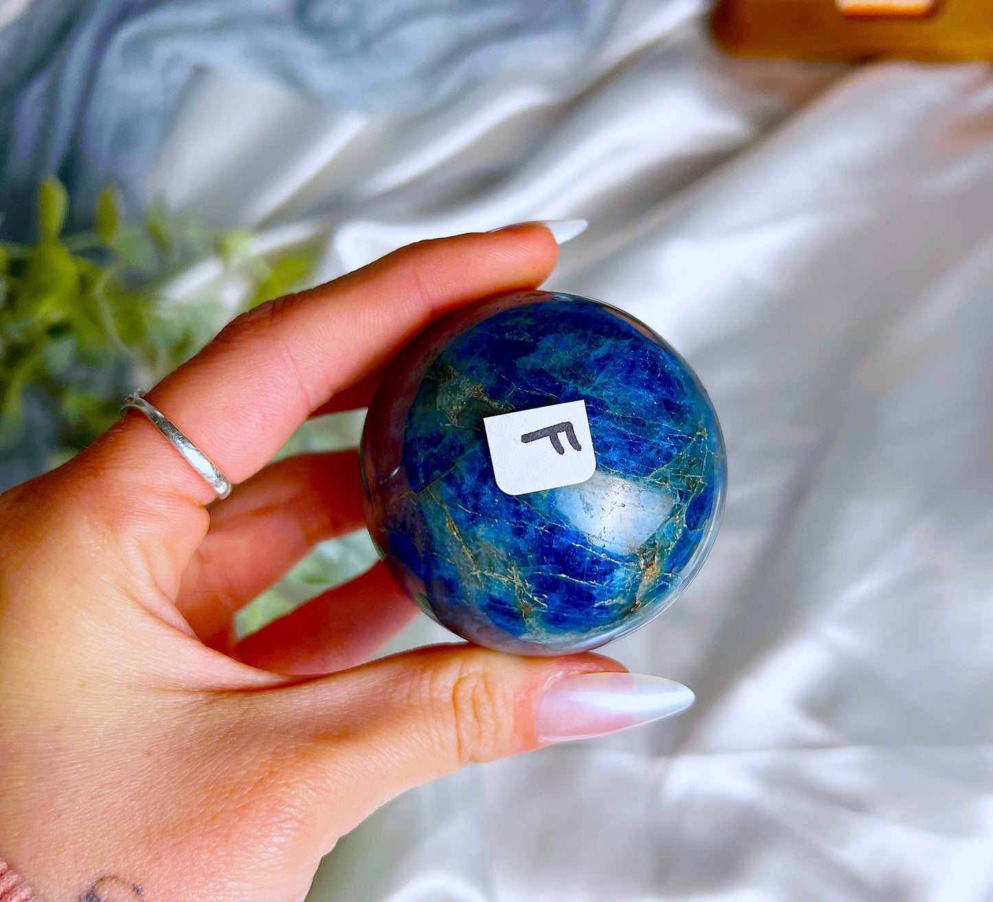 Blue Apatite Sphere F
